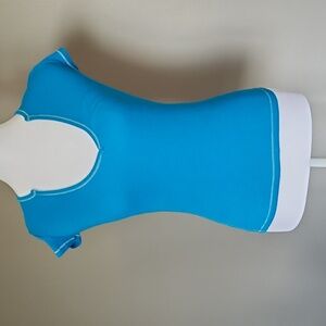 Victoria Secret Tee Shop V Neck Top Size Extra Small Blue